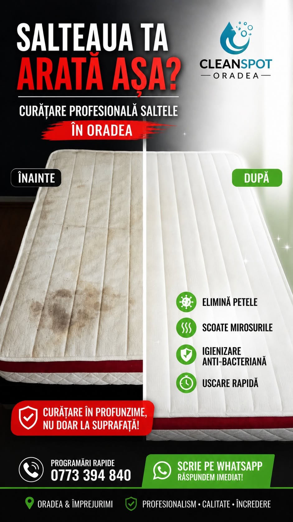 Spălat saltea Oradea: întreținerea corectă pentru materialele moderne